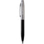 Sheaffer 100 Ballpoint Pen, Glossy Black and Chrome Laser Engraving - Black - Front