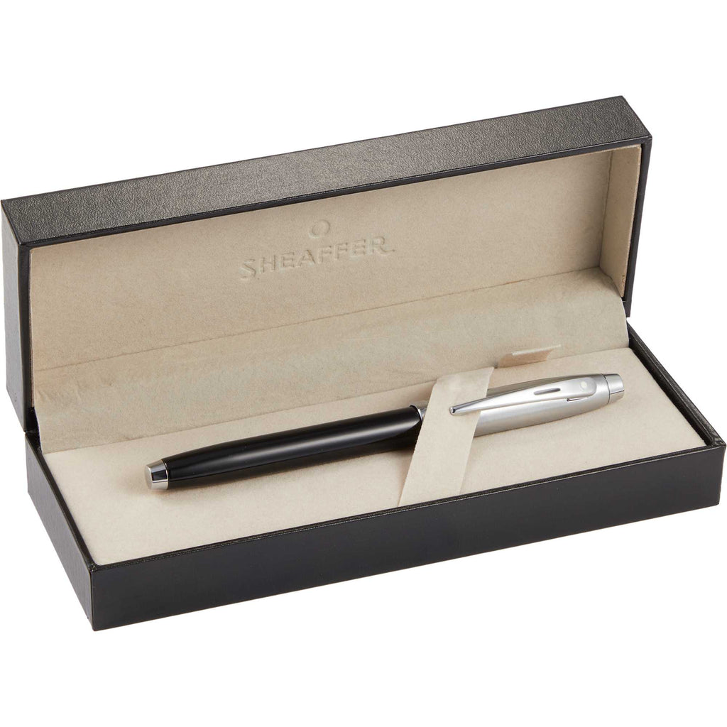 Sheaffer 100 Rollerball Pen in Glossy Black and Chrome Laser Engraving - Black - Packaging 2