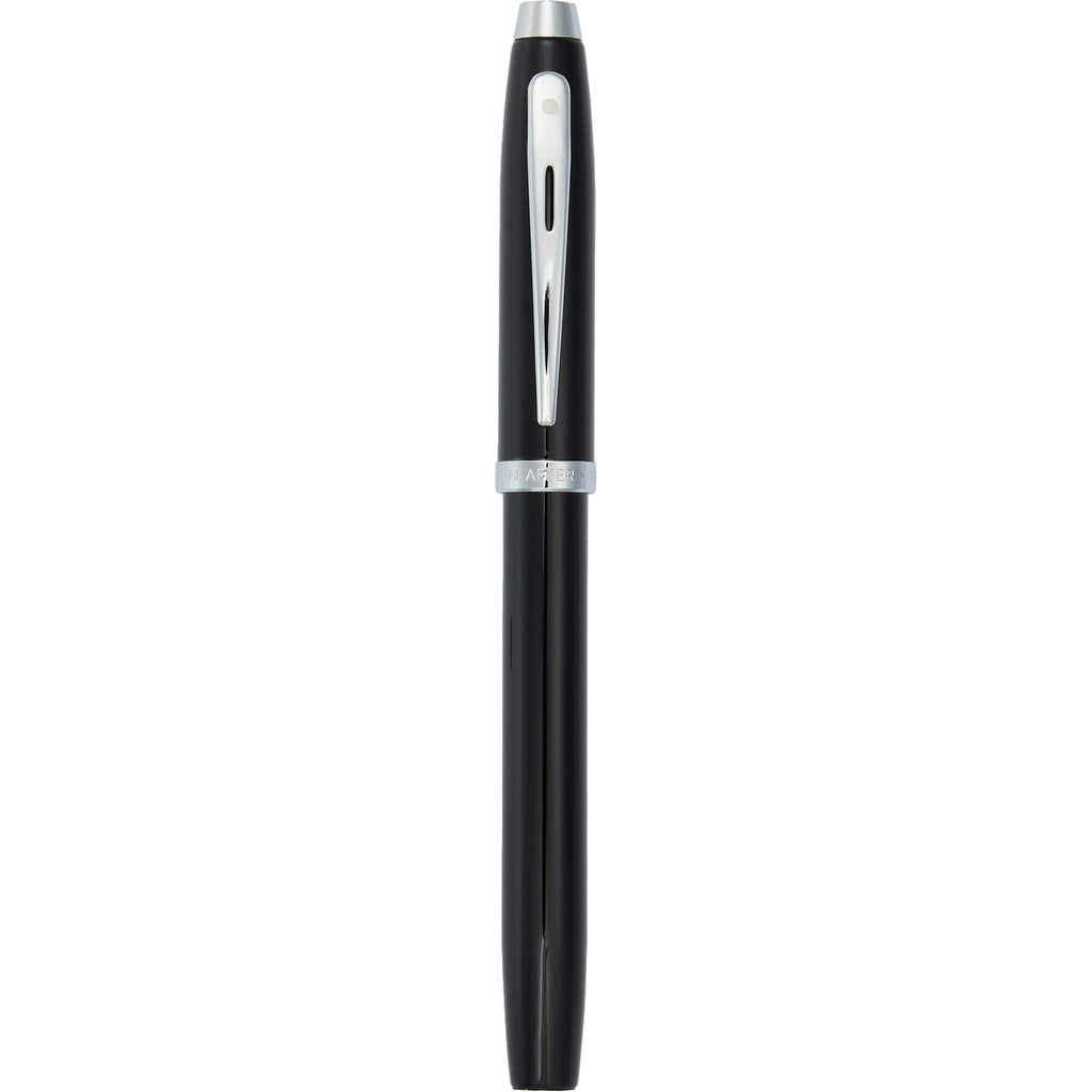 Sheaffer 100 Rollerball Pen in Glossy Lacquer Laser Engraving - Black - Clip 2