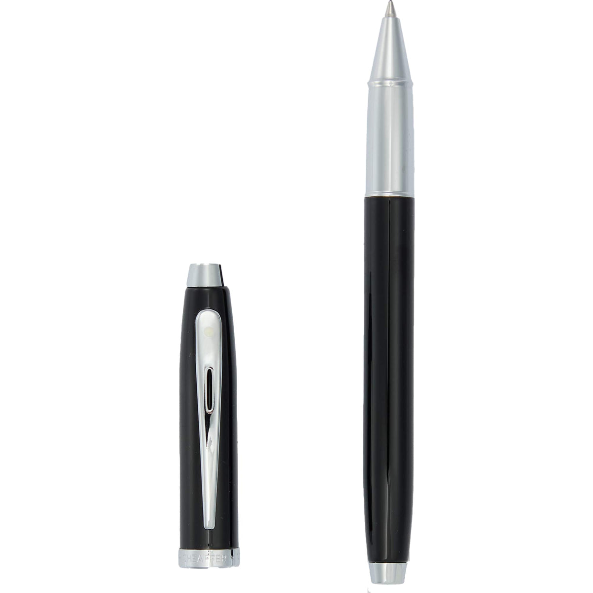Sheaffer 100 Rollerball Pen in Glossy Lacquer Laser Engraving - Black - Clip