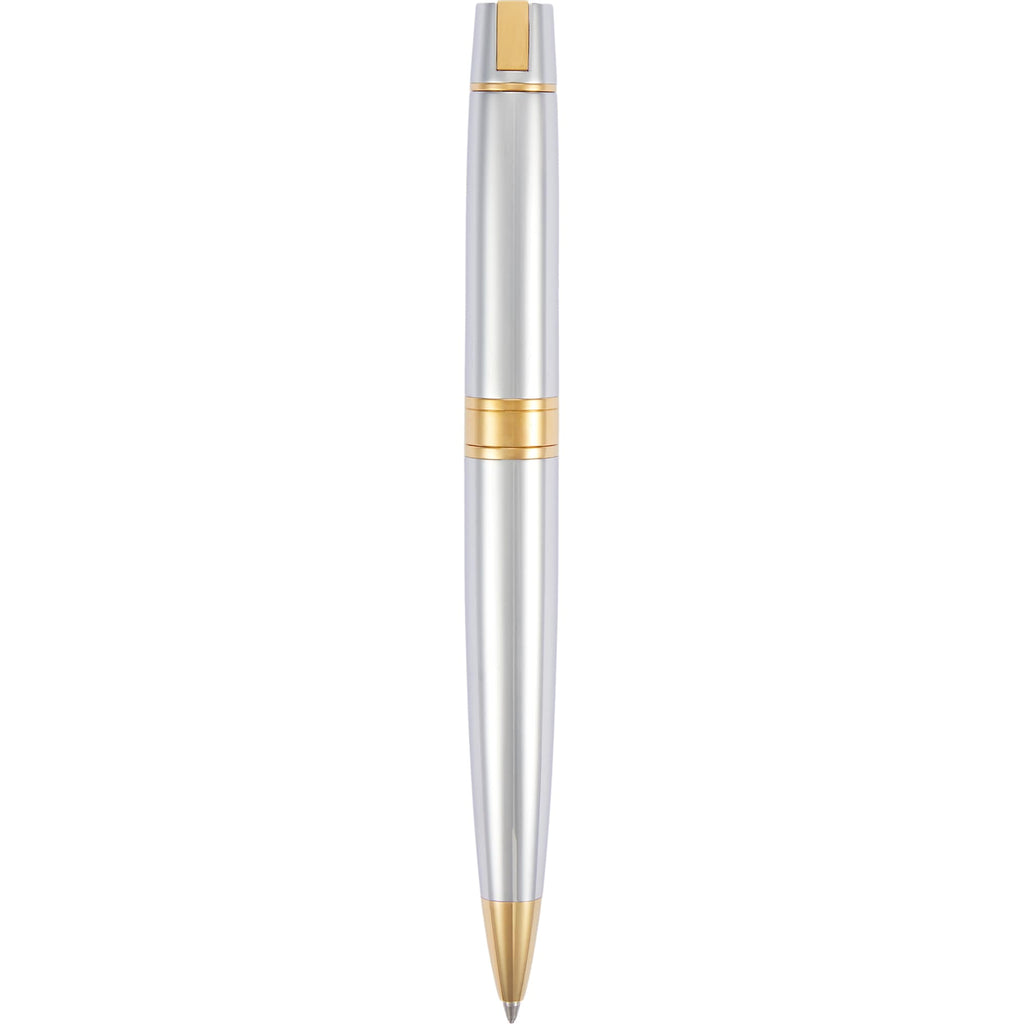 Sheaffer 300 Ballpoint Pen and Leather Pouch Gift Set Laser Engraving - Silver - Back