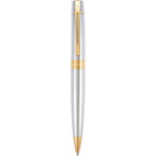 Sheaffer 300 Ballpoint Pen and Leather Pouch Gift Set Laser Engraving - Silver - Clip