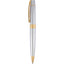 Sheaffer 300 Ballpoint Pen and Leather Pouch Gift Set Laser Engraving - Silver - Front