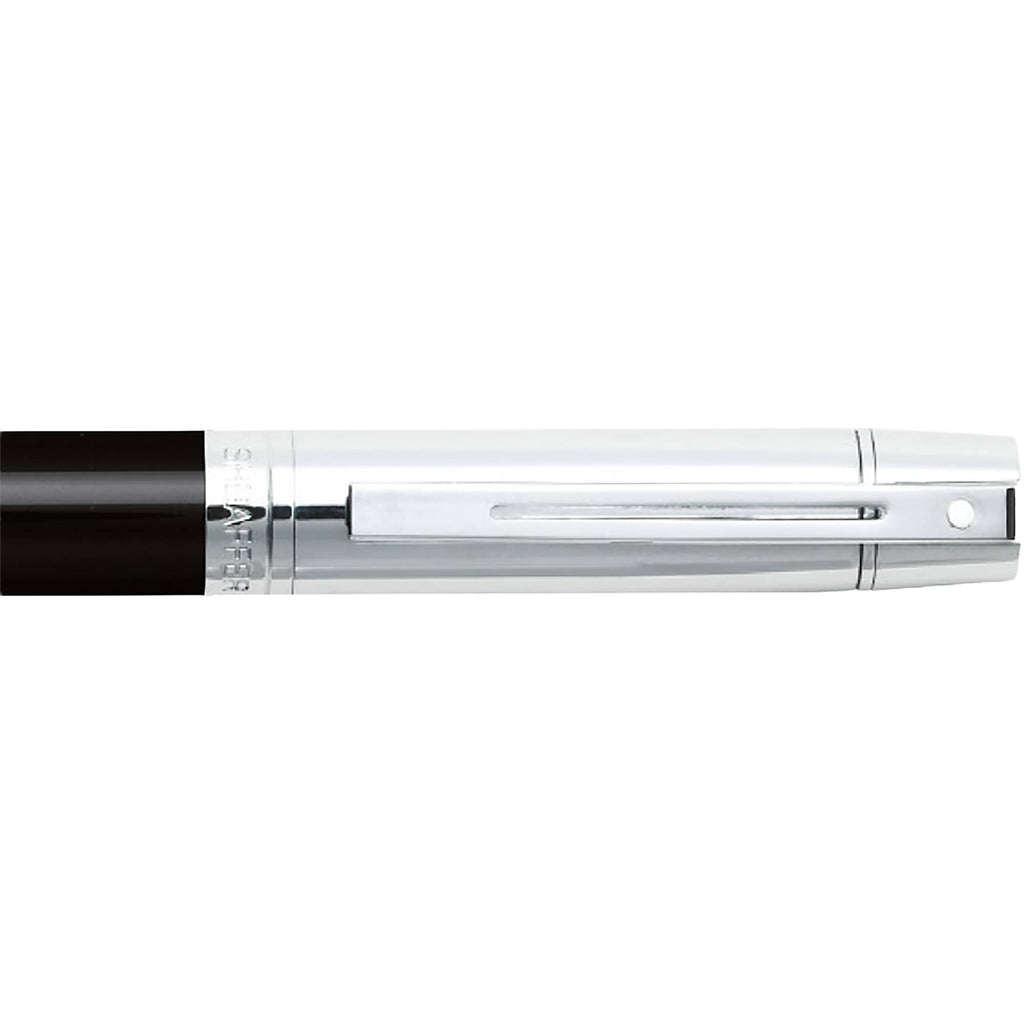 Sheaffer 300 Ballpoint Pen, Glossy Black and Chrome Full Color - Black - Front Detail