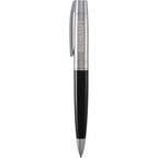 Sheaffer 300 Ballpoint Pen, Glossy Black and Chrome Laser Engraving - Black - Front