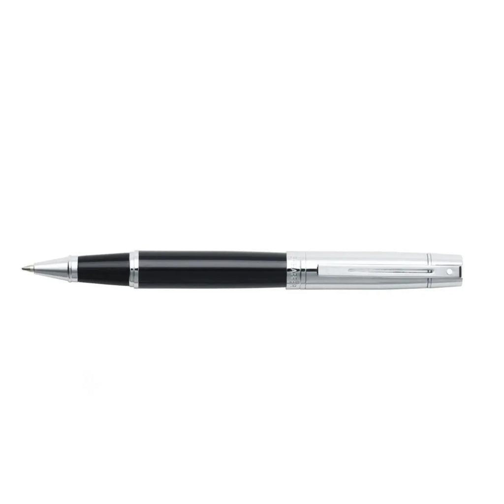 Sheaffer 300 Rollerball Pen in Glossy Black and Chrome Full Color - Black - Front 2