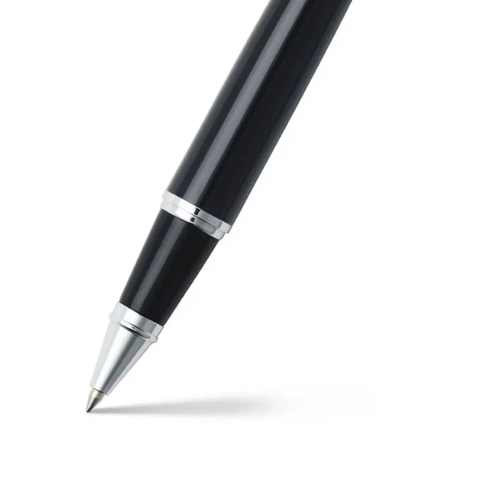 Sheaffer 300 Rollerball Pen in Glossy Black and Chrome Laser Engraving - Black - Detail 2