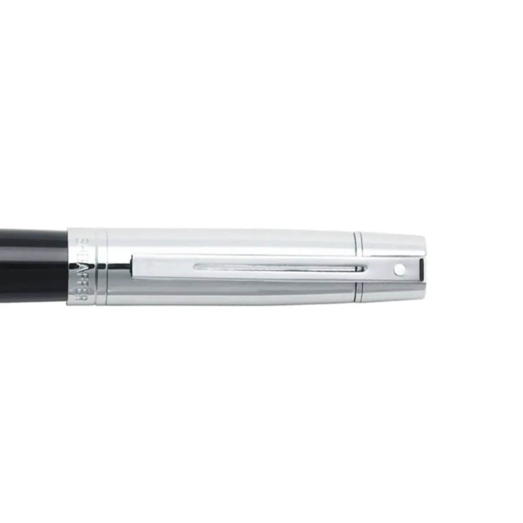 Sheaffer 300 Rollerball Pen in Glossy Black and Chrome Laser Engraving - Black - Detail
