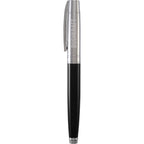 Sheaffer 300 Rollerball Pen in Glossy Black and Chrome Laser Engraving - Black - Front