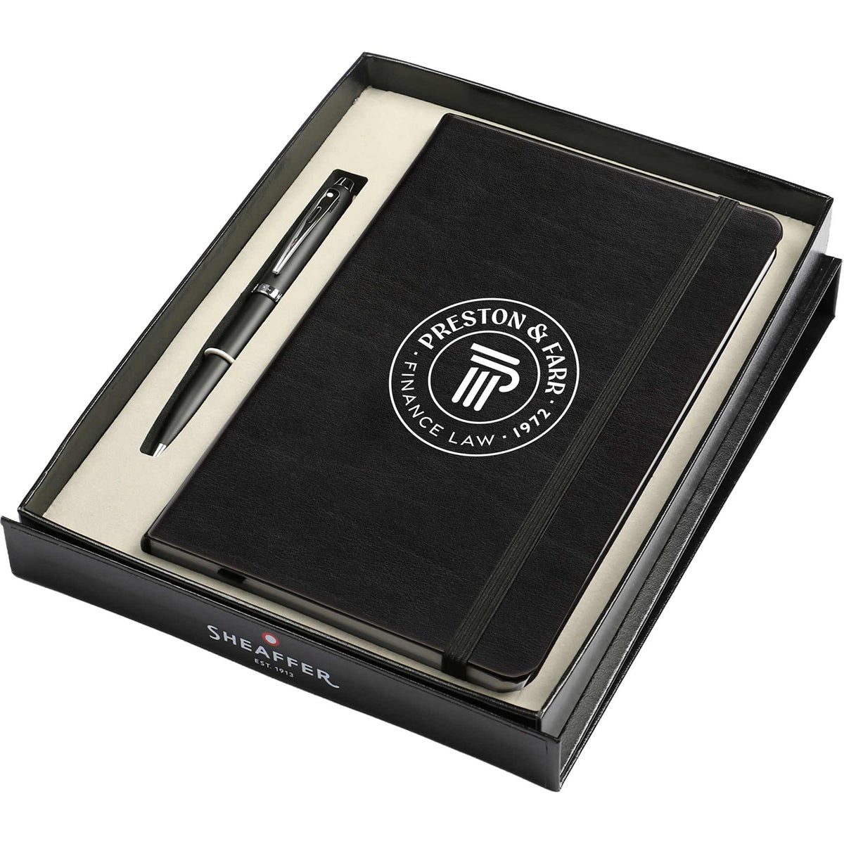 Sheaffer Notebook and Ballpoint Pen Gift Set, 5.5 x 8.5 Inches Debossing - Black - Photo