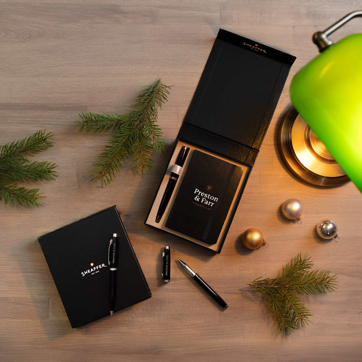 Sheaffer Pocket Notebook and Chrome Ballpoint Gift Set - Black - Lifestyle