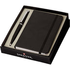 Sheaffer Pocket Notebook and Chrome Ballpoint Gift Set Laser Engraving - Black - Photo 2