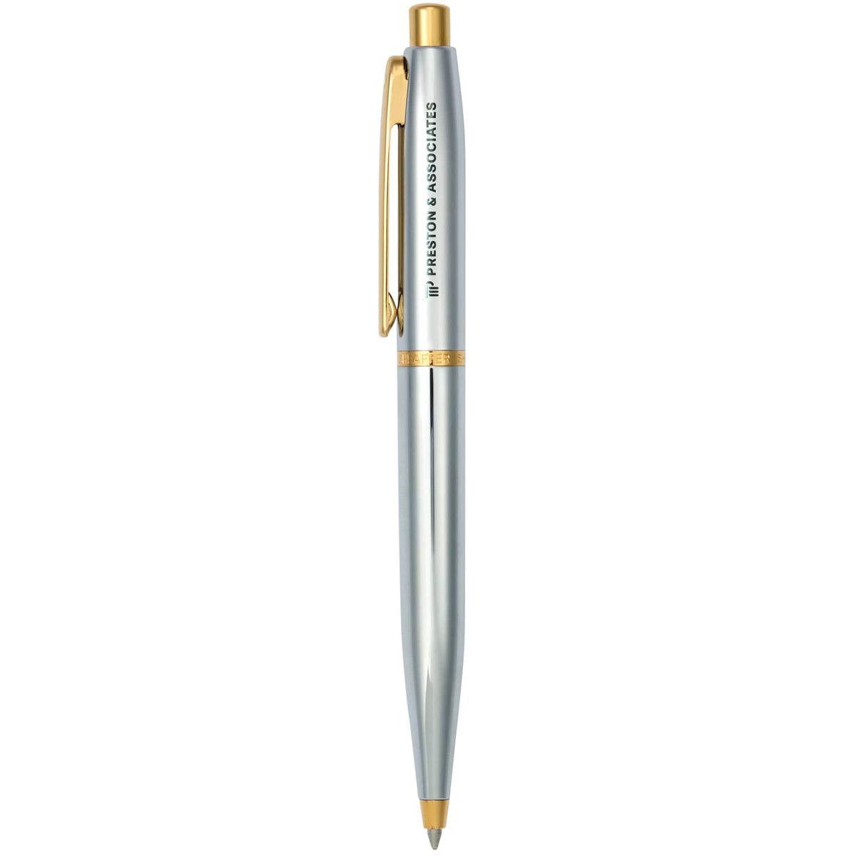 Sheaffer VFM Ballpoint Pen, Chrome and Gold - Silver - Front
