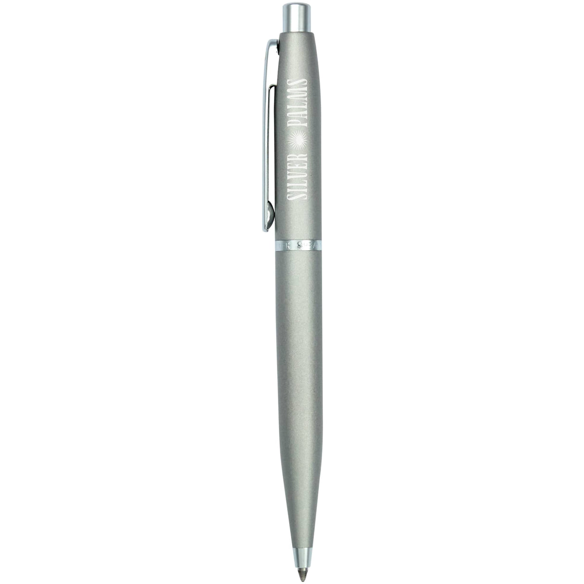 Sheaffer VFM Ballpoint Pen, Strobe Silver Laser Engraving - Silver - Front