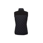 Shefford Heated Puffer Vest for Women Embroidery - Black/Black - Back Flat