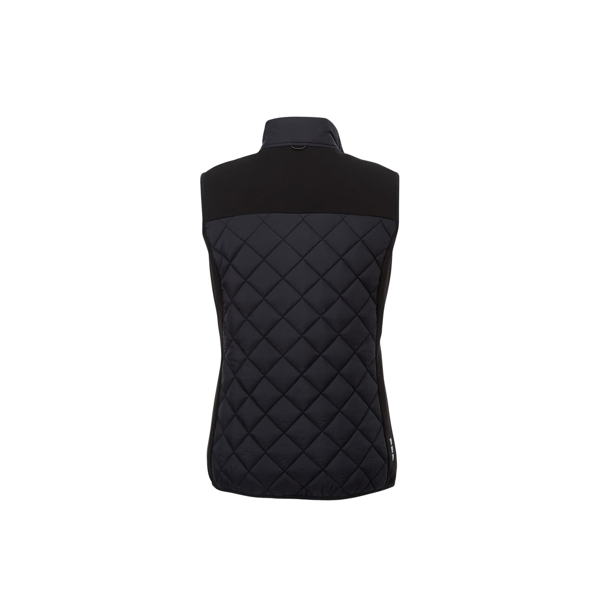 Shefford Heated Puffer Vest for Women Embroidery - Black/Black - Back Flat