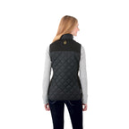 Shefford Heated Puffer Vest for Women Embroidery - Black/Black - Back On Model