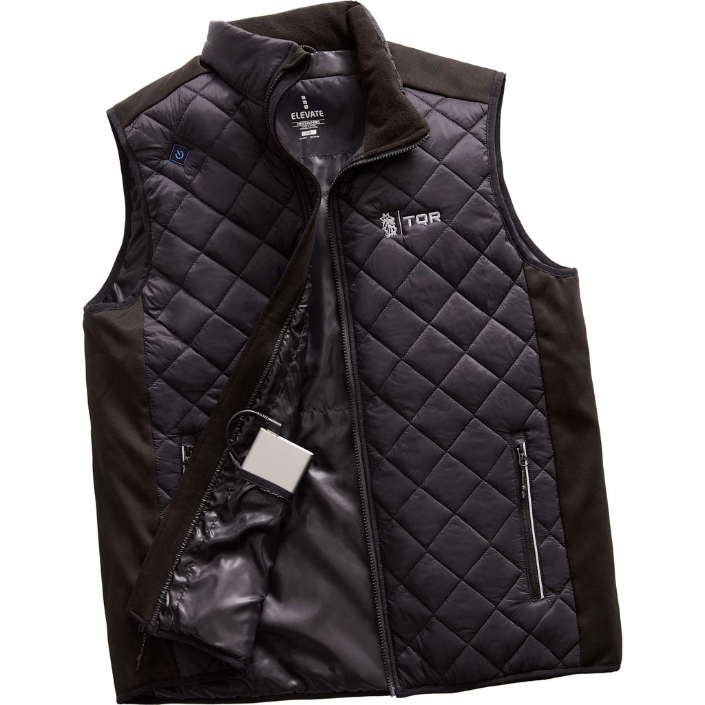 Shefford Heated Puffer Vest with Power Bank for Men Embroidery - Black/Black - Photo