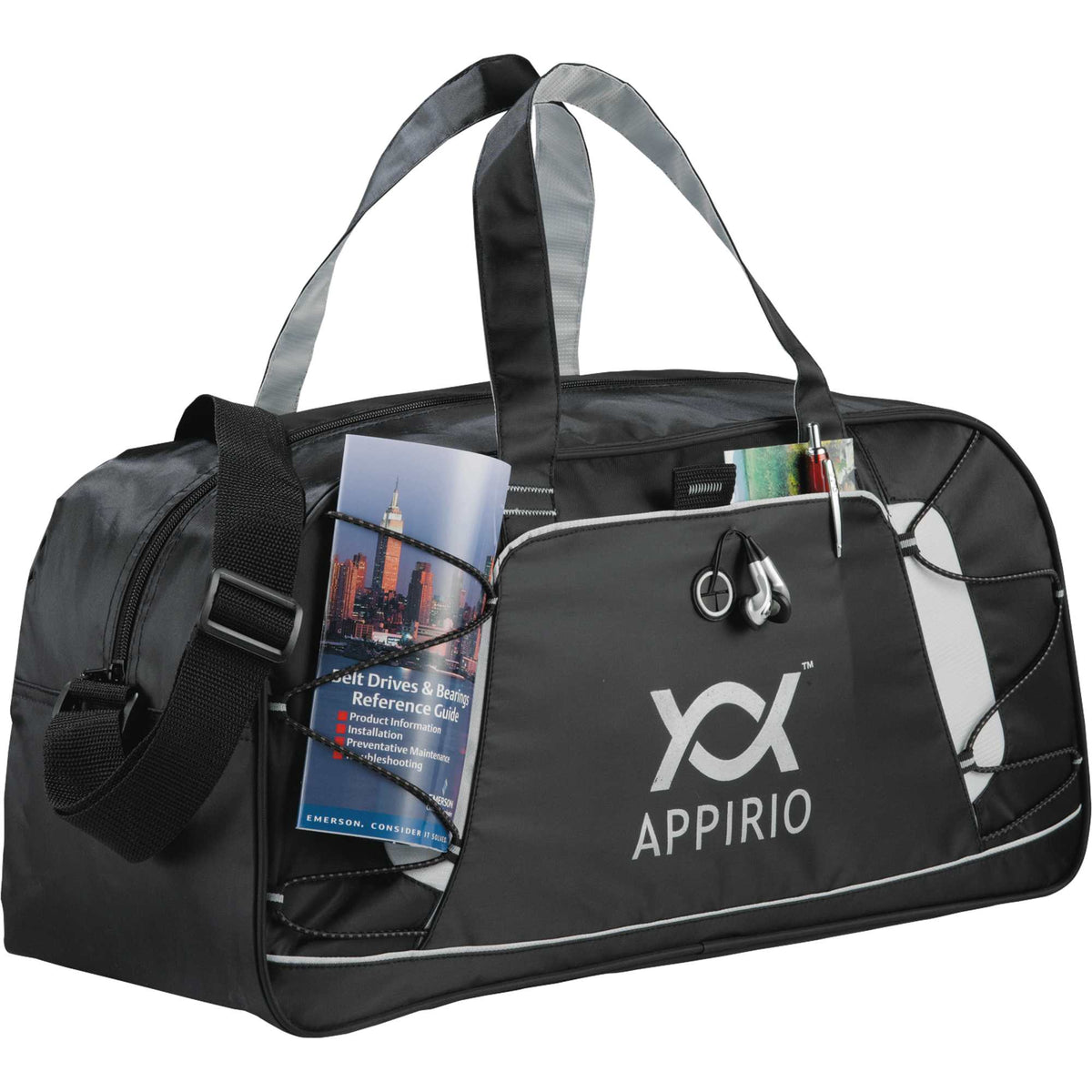 Shockwave Sport Duffel Bag in Silver, 19 Inches Transfer - Silver - Front