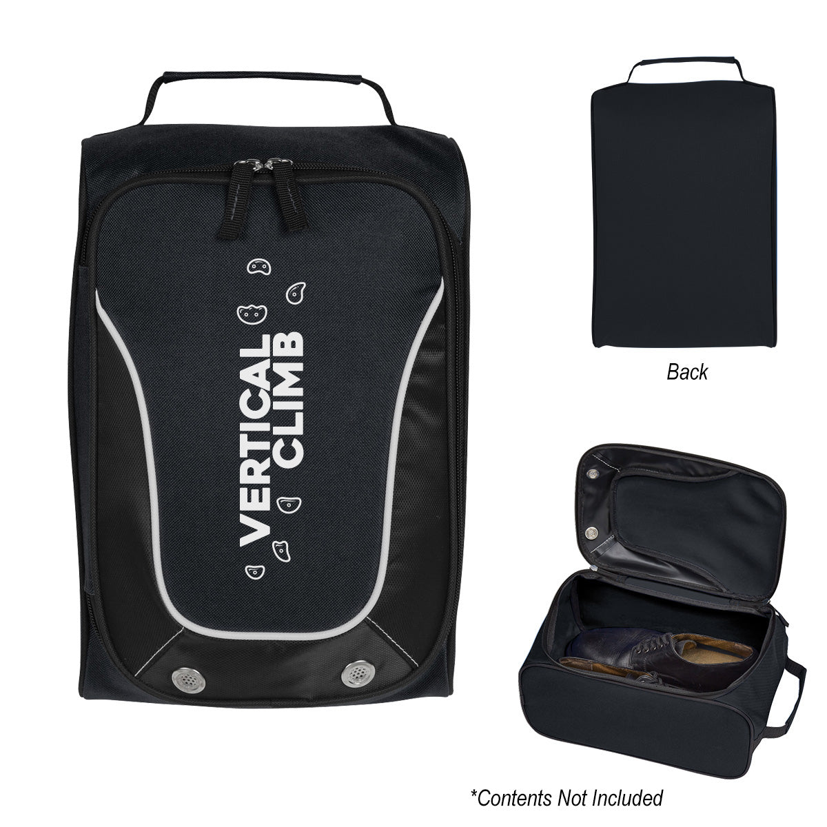 Shoe Bag, Carlton - Black - Silk Screen