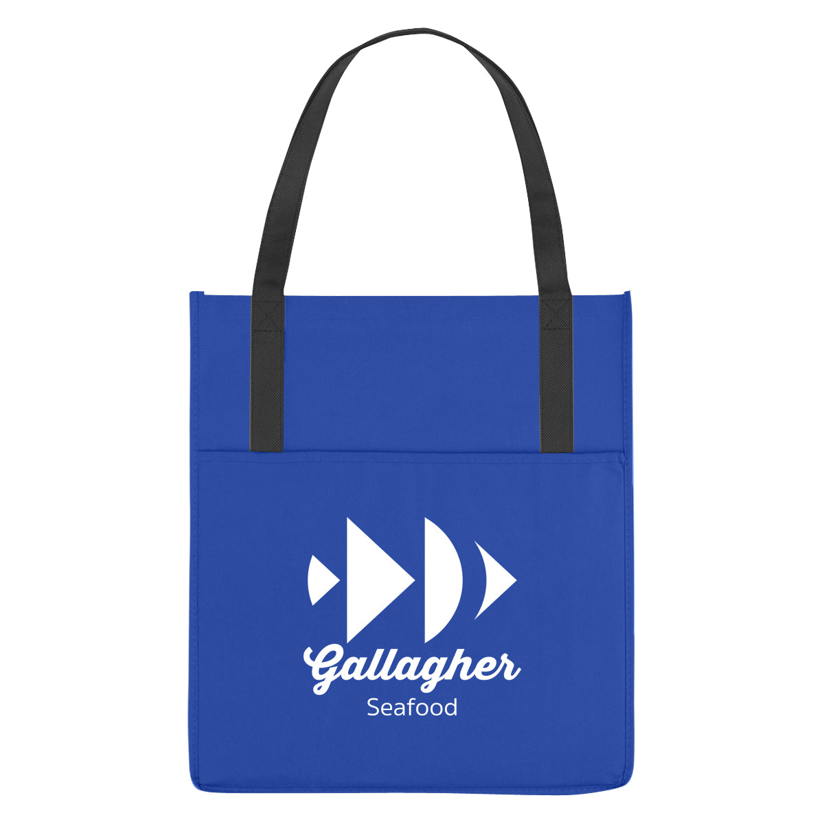 Shopper's Pocket Recycled Tote Bag, Non-Woven - Royal Blue - Silk Screen