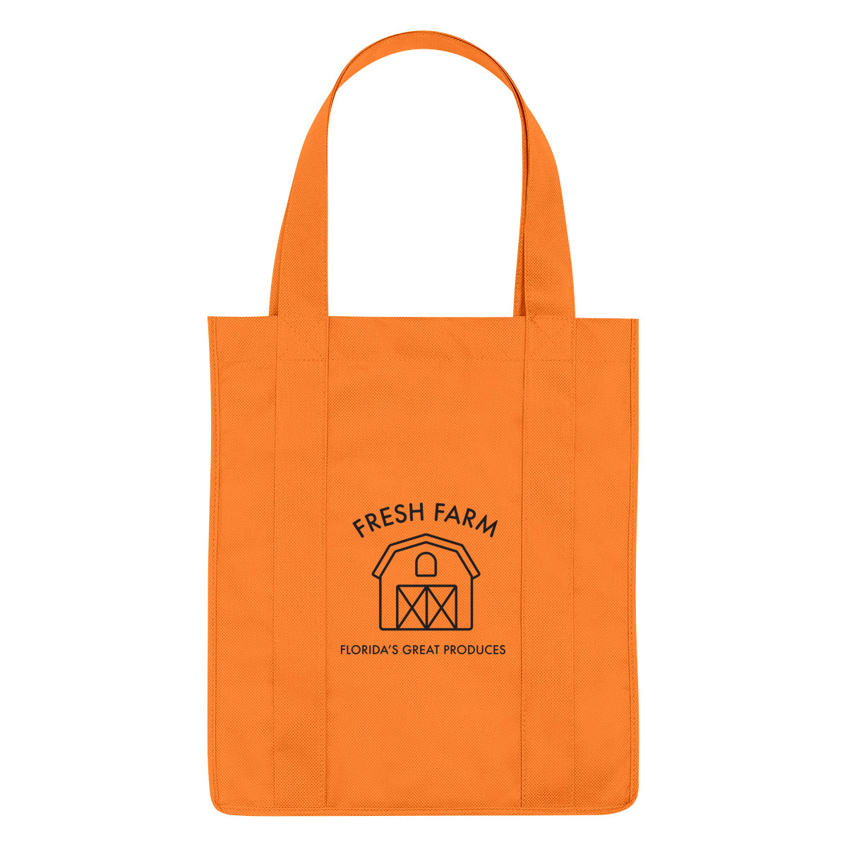 Shopper Tote Bag, Non-Woven - Orange - Silk Screen