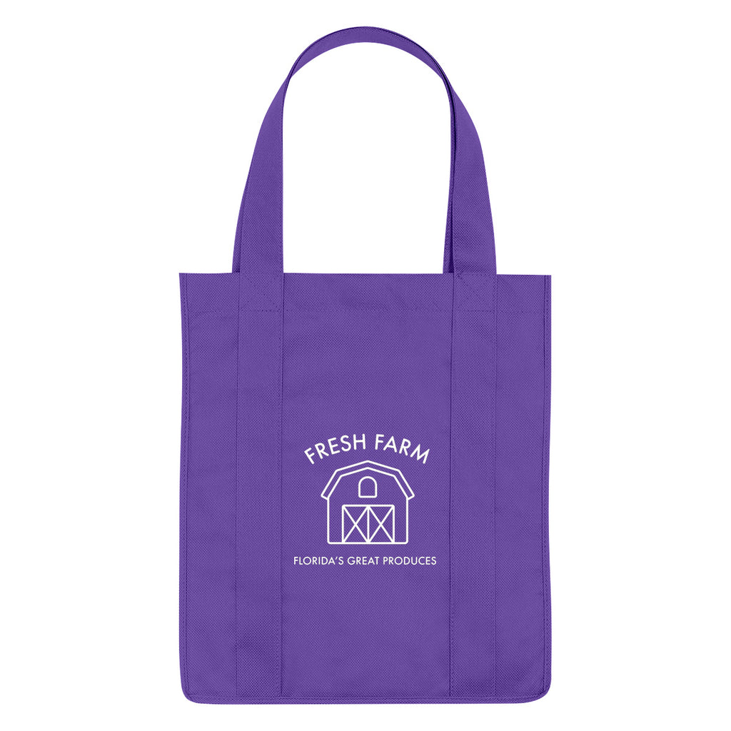 Shopper Tote Bag, Non-Woven - Purple - Silk Screen
