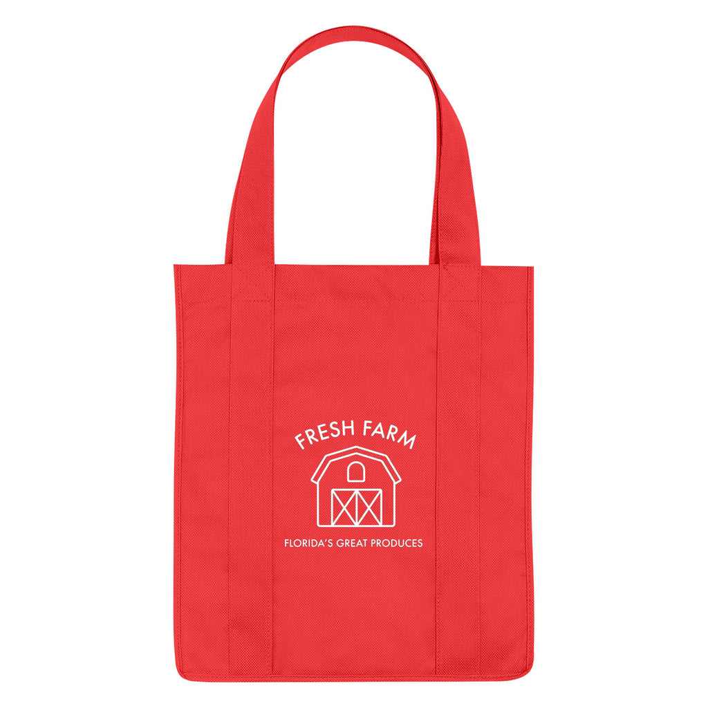 Shopper Tote Bag, Non-Woven - Red - Silk Screen