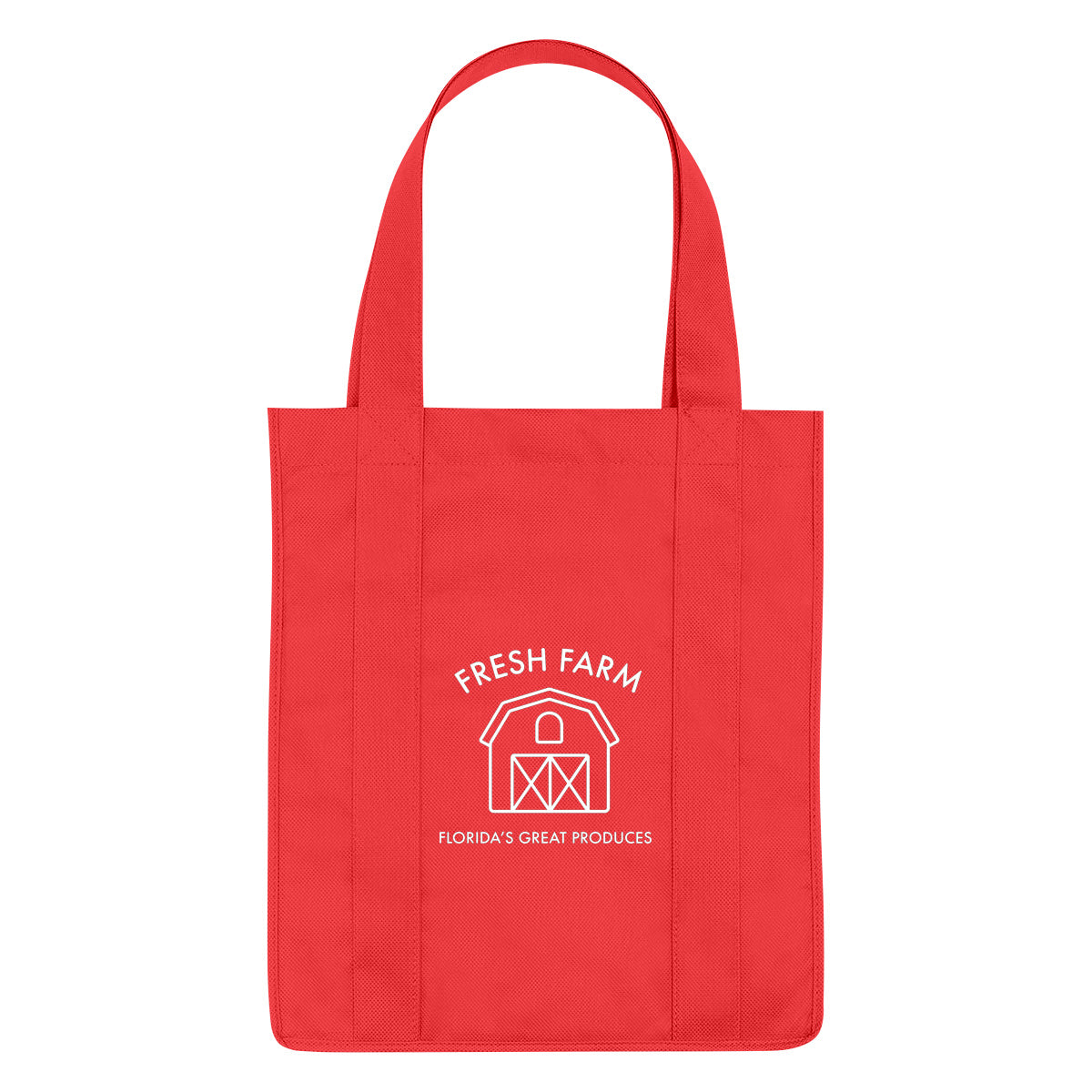 Shopper Tote Bag, Non-Woven - Red - Silk Screen