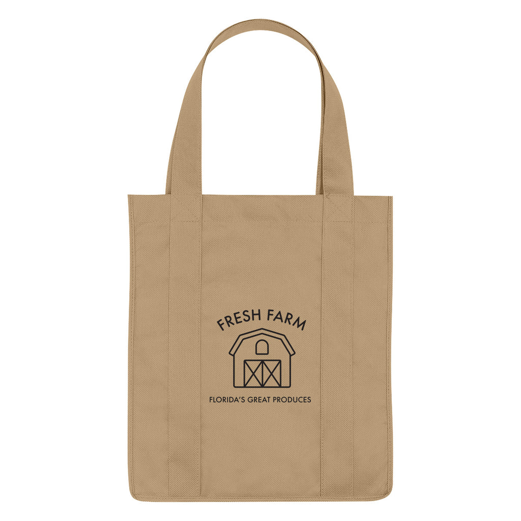 Shopper Tote Bag, Non-Woven - Tan - Silk Screen