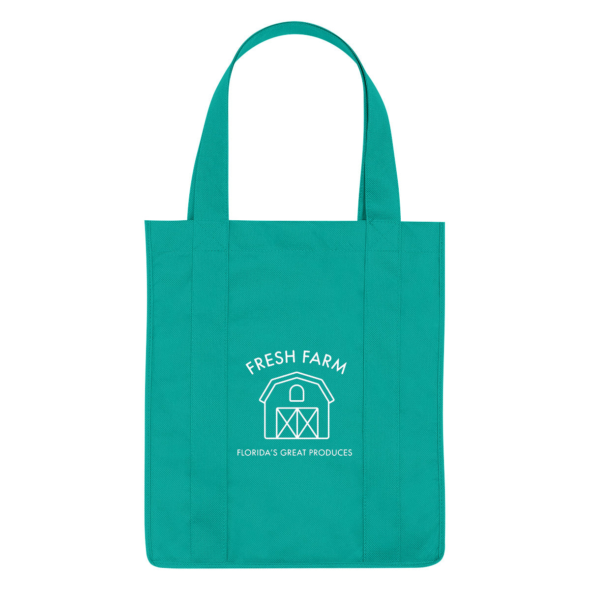 Shopper Tote Bag, Non-Woven - Teal - Silk Screen