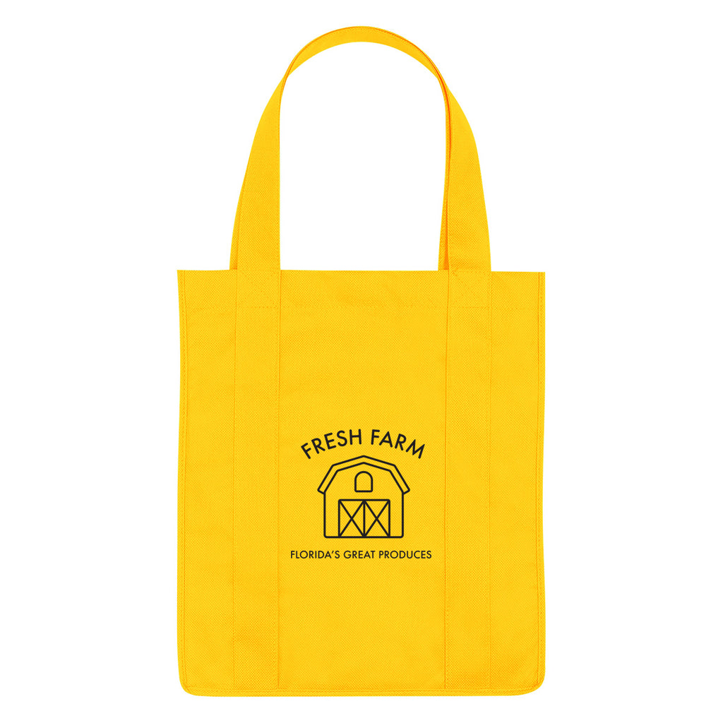 Shopper Tote Bag, Non-Woven - Yellow - Silk Screen