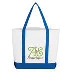 Shopper Tote Bag with Pocket - White/royal - Colorbrite