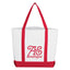 Shopper Tote Bag with Pocket - White with Red - Silk Screen