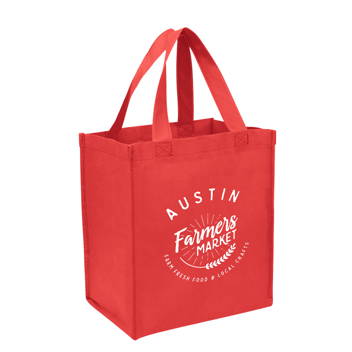 Shopping Tote Bag, Non-Woven - Red - Silk Screen