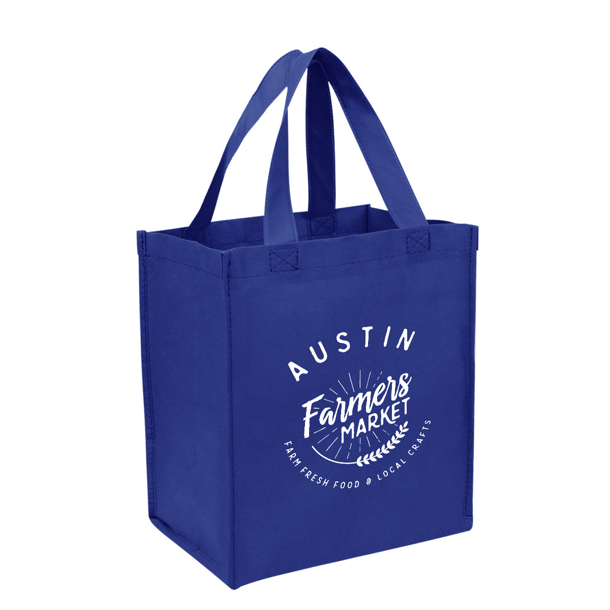 Shopping Tote Bag, Non-Woven - Royal Blue - Silk Screen