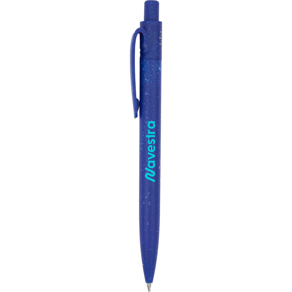 Shoreside Gel Pen Made with Shell and Recycled Plastic Laser Engraving - Blue - Front