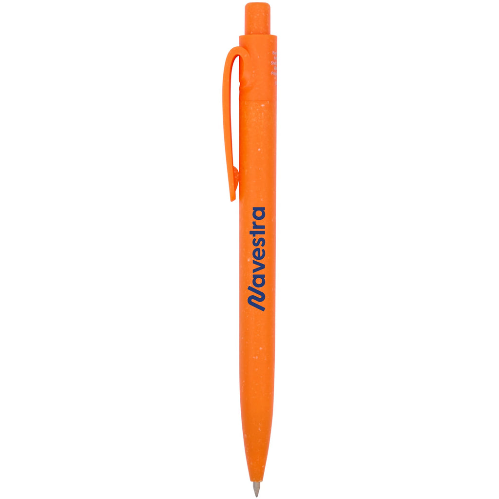 Shoreside Gel Pen Made with Shell and Recycled Plastic Laser Engraving - Orange - Front