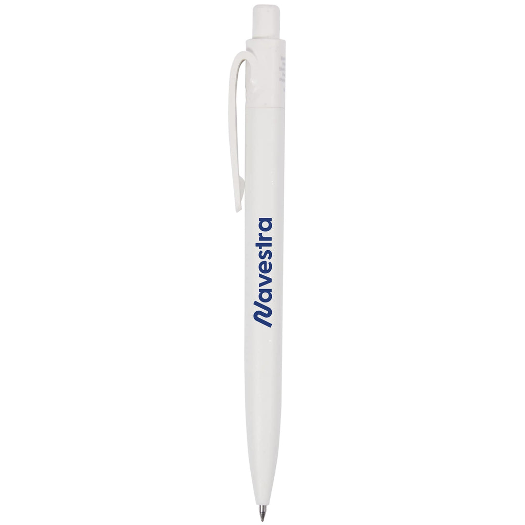 Shoreside Gel Pen Made with Shell and Recycled Plastic Laser Engraving - White - Front