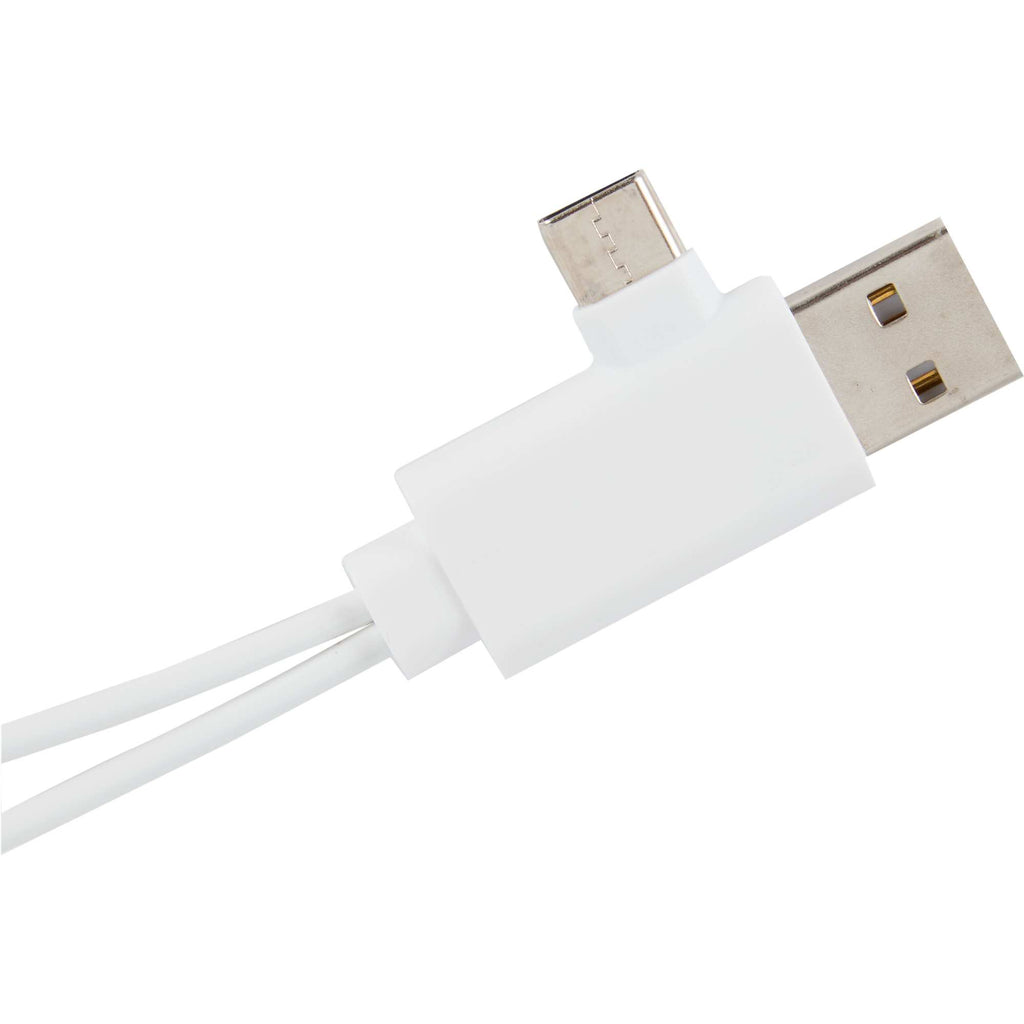 Short Recycled 5-in-1 Charging Cable, 9.8 Inch - White - Photo