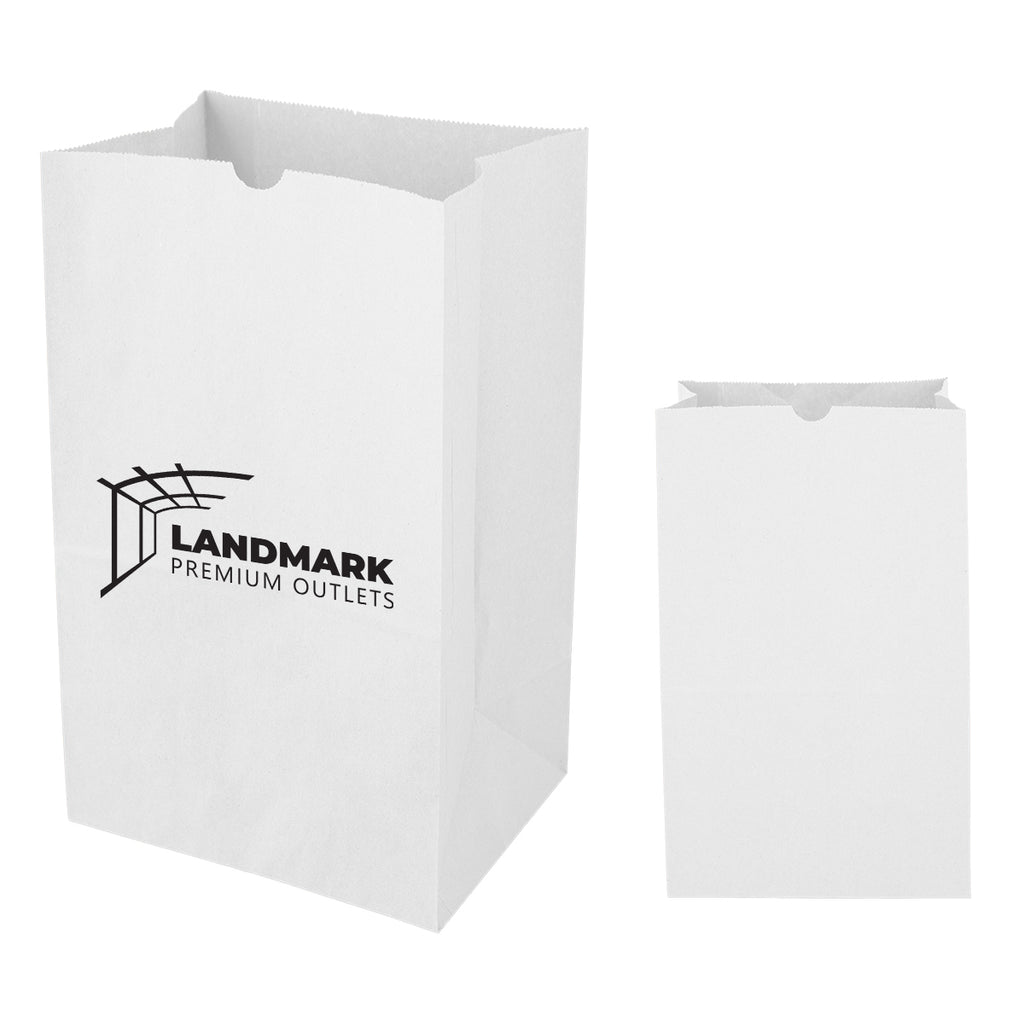 Short SOS Kraft Paper Bag, 8.25 x 13.62 Inches - White - Flexography