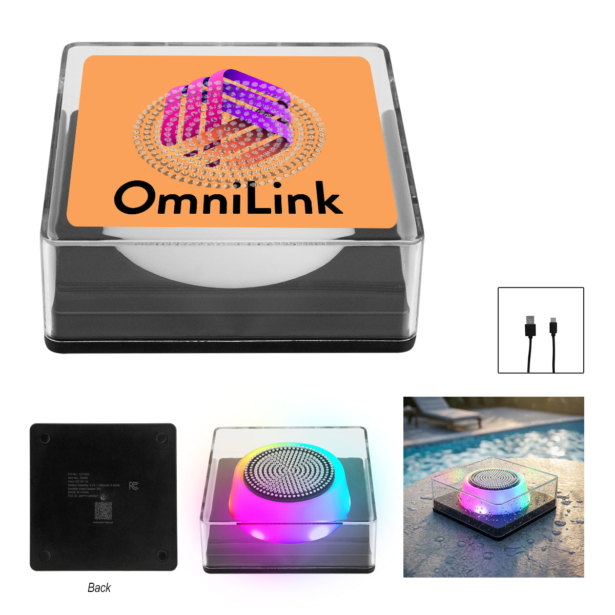 Showcase Light-Up Speaker in Recycled ABS