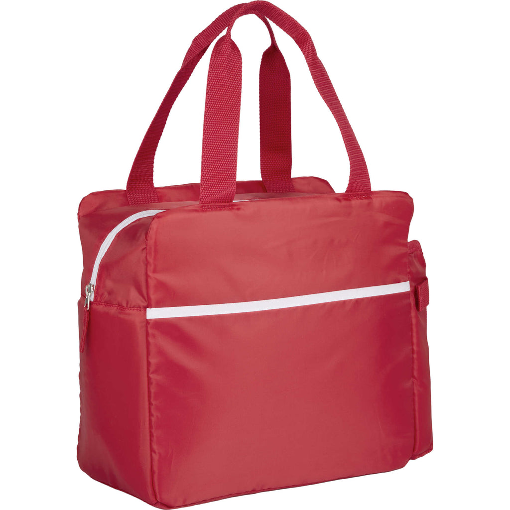 Sidecar Recycled Cooler with Bottle Pocket, 16 Cans Embroidery - Red - Right Angle