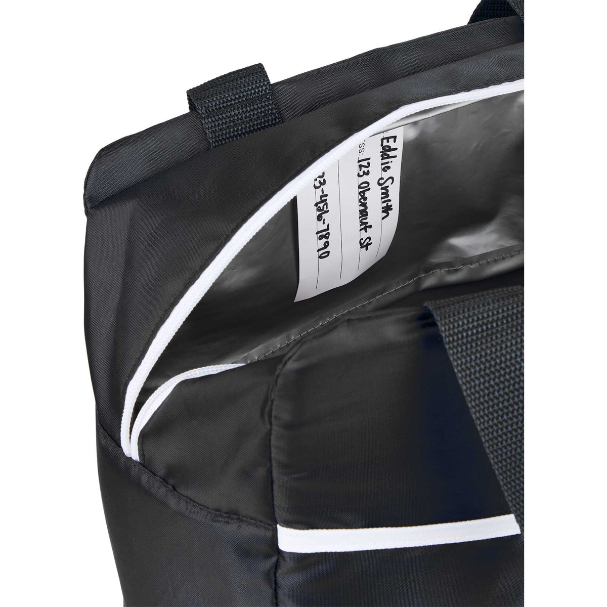 Sidecar Recycled Cooler with Bottle Pocket, 16 Cans Full Color - Black - Detail