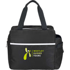 Sidecar Recycled Cooler with Bottle Pocket, 16 Cans Full Color - Black - Front