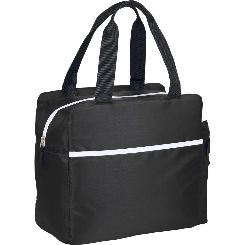 Sidecar Recycled Cooler with Bottle Pocket, 16 Cans Full Color - Black - Right Angle