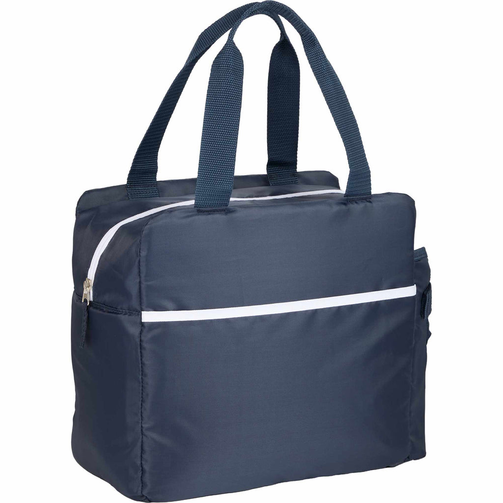 Sidecar Recycled Cooler with Bottle Pocket, 16 Cans Full Color - Navy - Right Angle