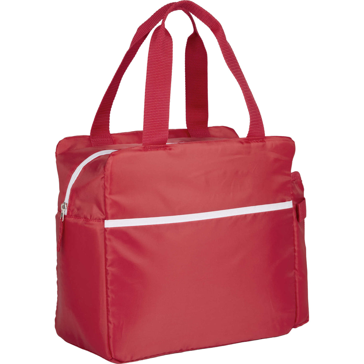 Sidecar Recycled Cooler with Bottle Pocket, 16 Cans Full Color - Red - Right Angle