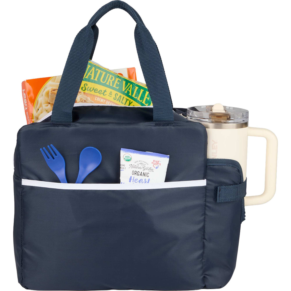 Sidecar Recycled Cooler with Bottle Pocket, 16 Cans - Navy - Propped
