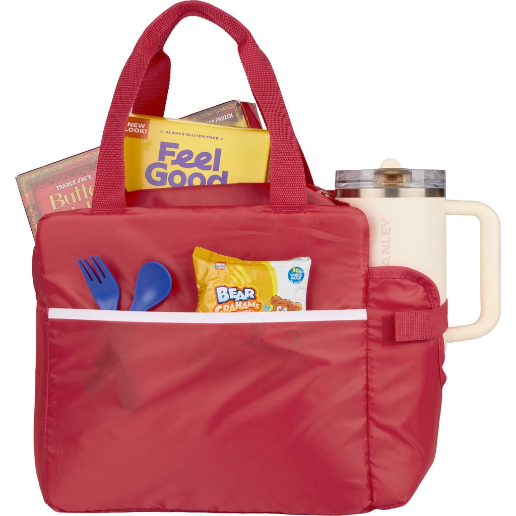 Sidecar Recycled Cooler with Bottle Pocket, 16 Cans - Red - Propped